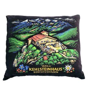 Handpainted Kehlsteinhaus Berchtesgaden 1834m Throw Pillow Home Decor 18 x 15.5